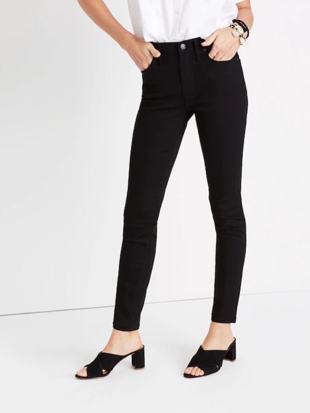 Madewell Black Skinny mid-rise  Jeans with 4 button fly